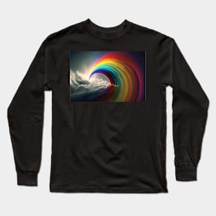 Spiral Rainbow Cloud Long Sleeve T-Shirt